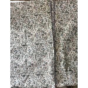 Vintage Chinoiserie Drapes Pair 54x90 Heavy Tapestry Pleated Panels Custom Made